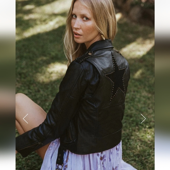 Chasing Unicorns Jackets & Blazers - CHASING UNICORNS LONE STAR LEATHER BIKER JACKET NOIR (NWT)